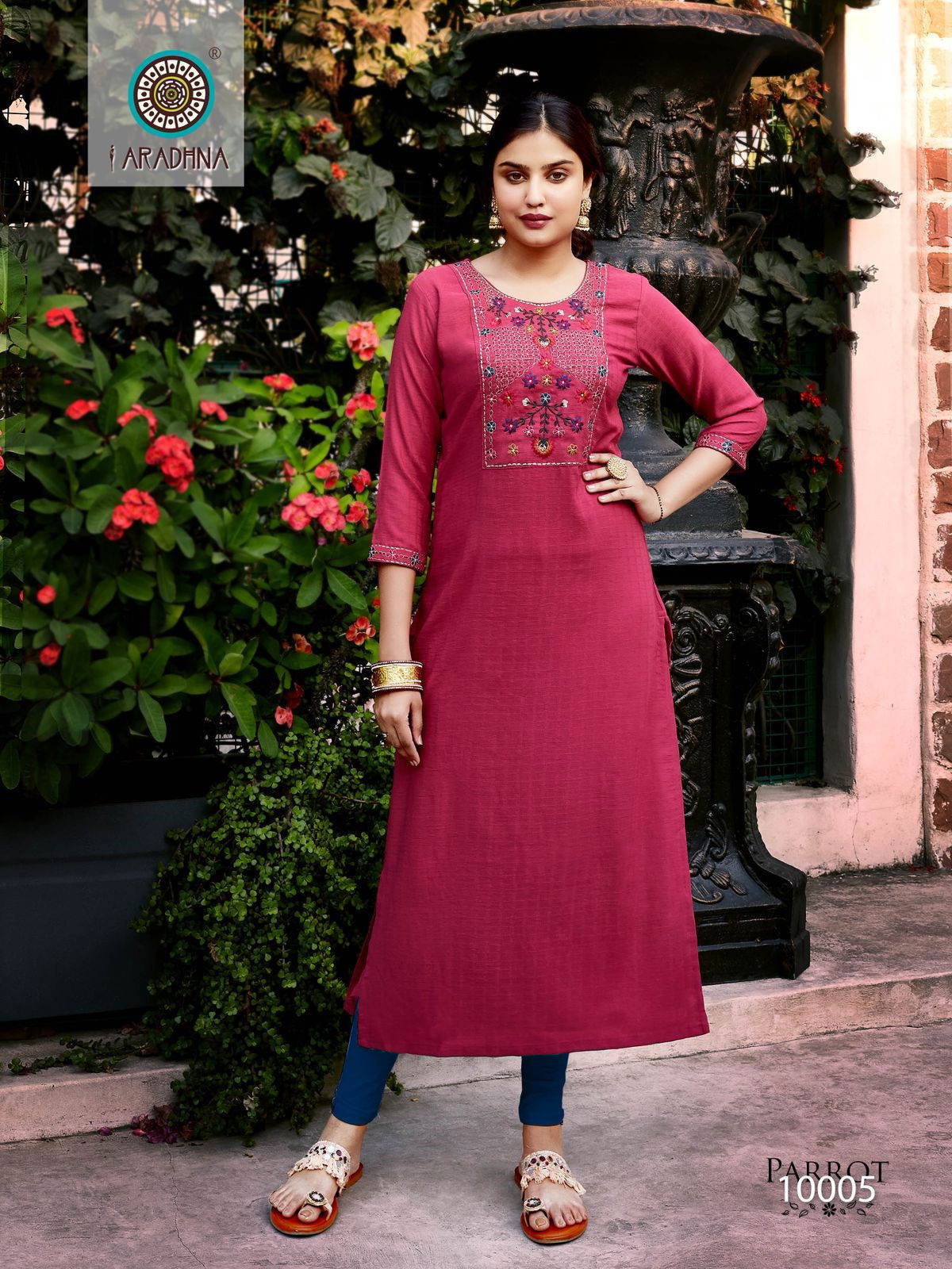 Parrot Vol 10 By Aaradhna Embroidery Kurti Catalog